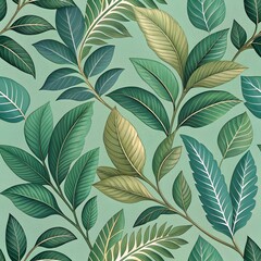 seamless background with leaves