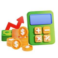 Business Profit Calculation 3D Illustration