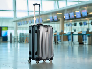 Modern Durable Suitcase for Travel Ready for an Adventure at the Airport