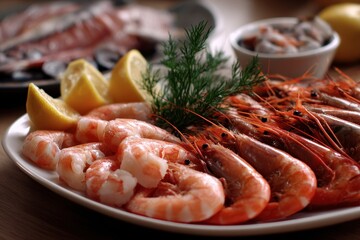 Shrimp Platter with Lemon & Dill