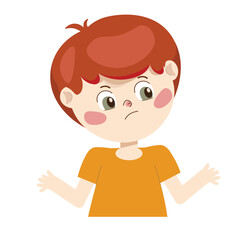 Annoying kids unsatisfied with his performance, sad students vector.