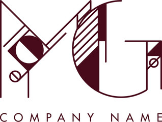 Minimalist MG Circular Monogram Logo Design with Bold Lines and Elegant Style