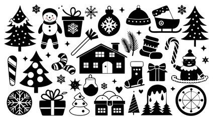 set of christmas icons