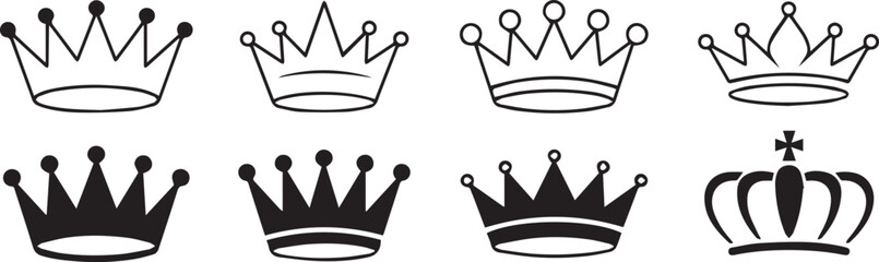 crown, king, gold, queen, royal, icon, illustration,  Print