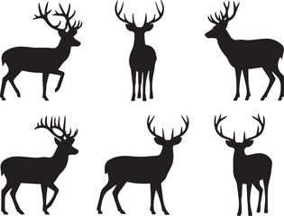 deer, animal, silhouette, vector,