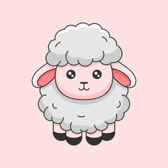 vector cute sheep illustration cartoon draw