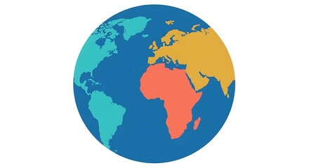 Colorful flat design world map