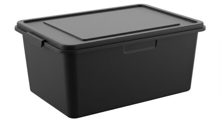 Minimalist Black Plastic Storage Container with Lid for Organizing and Decluttering Homes and Offices Ideal for Space Saving and Efficient Storage Solutions