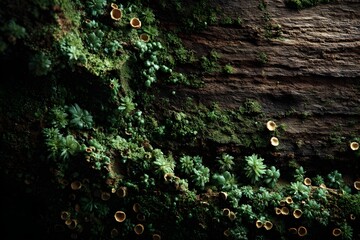 Sandstone and Emerald Moss Spores with Organic Patterns for Natural Artistic Decoration Ideas