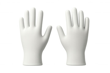 Obraz premium 3d rendering of two white latex gloves open on transparent background, ideal for safety and hygiene concepts
