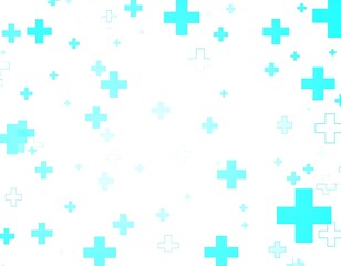 Light blue plus signs scattered on white background