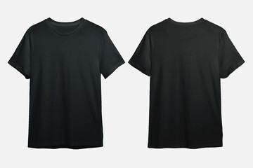 Front Back View T-Shirt Mockup Isolated Background