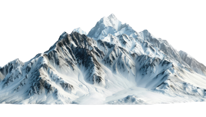 Massive snow-capped mountain range