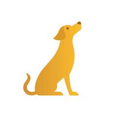 vector illustration of a dog, cartoon labrador retriever dog.