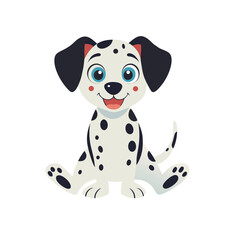 Cute Dalmatian puppy vector illustration.