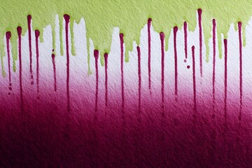 Burgundy and Lime Watercolor Drips with Bleeding Effects for Bold Artistic Abstract Expressions