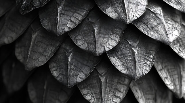 Gray scale dragon scales texture background