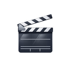 Obraz premium Cinema Production Slate with Isolated Transparent Background: The Magic Behind the Scene