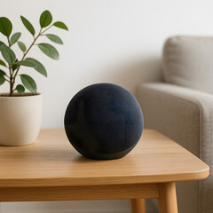 Modern Smart Speaker in Minimalist Living Room