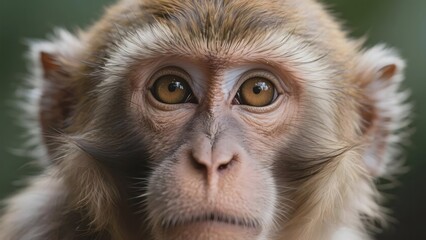Close-up Portrait of a Monkey with Expressive Eyes