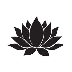 Obraz premium Serene Silhouette of a Lotus Flower Against a Transparent Backdrop A Symbolic Vector Illustration for Spiritual Designs and Peaceful Visuals