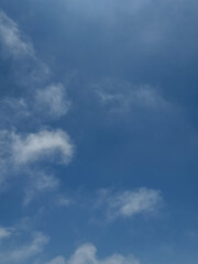 view of a blue sky with white clouds