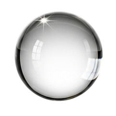 Clear glass sphere isolated on transparent background