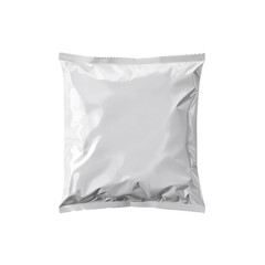 Shiny blank snack package mockup isolated against pure transparency ready for branding presentation