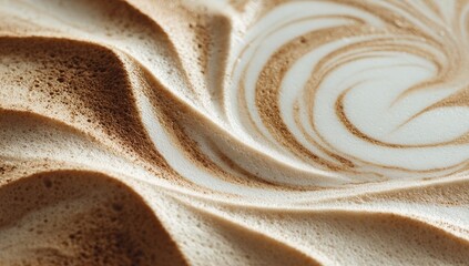 Close-up latte art swirls