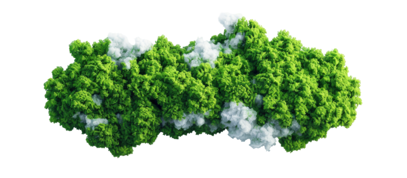 Abstract representation of a cloud-like form, composed of stylized green and white elements