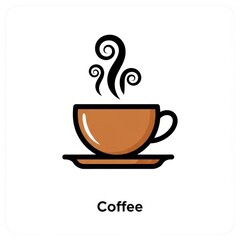 Obraz premium Charming steaming coffee cup illustration with an aromatic, hot brew