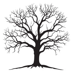 Obraz premium dry tree vector illustrations isolated on white