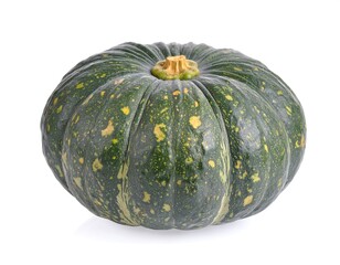 Green pumpkin isolated on white