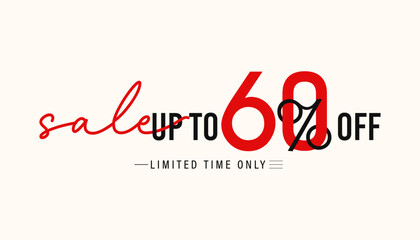sale up to 60% off, discount offer.