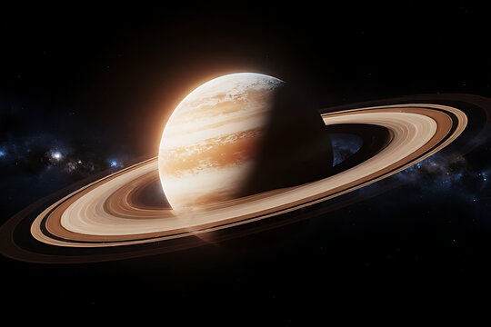 Celestial Aether Stream weaving in orbital rings around a distant planet, radiant cosmic glow, expansive empty regions, vivid yet balanced tones