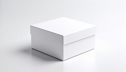 Fototapeta premium Rectangular packaging box mockup with blank surface isolated on white background for branding and design presentation