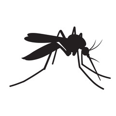 silhouette image of a mosquito with a transparent background