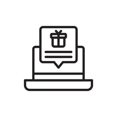 Online invitation outline icons, minimalist vector illustration ,simple transparent graphic element .Isolated on white background