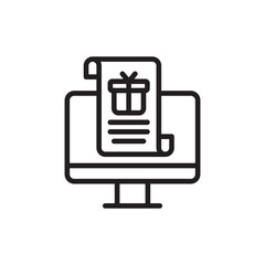 Online invitation outline icons, minimalist vector illustration ,simple transparent graphic element .Isolated on white background