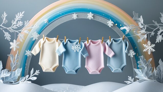 Minimalist Watercolor Baby Garland with Earthy Neutrals, Eucalyptus, and Montessori Toys