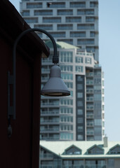 Close up of street lamp on Old Bridge Street in Granville