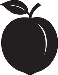 Nectarine fruit silhouette, perfect for fresh designs, healthy themes, and creative botanical artwork.
