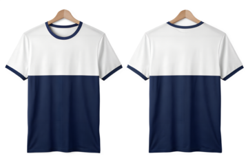 Stylish two-tone t-shirt front and back view ready for your design customization