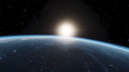 Fototapeta premium Earthrise sunrise space exploration cosmos night