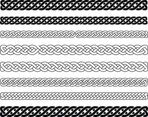 Collection of intricate celtic knot borders and patterns