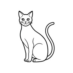Abstract Cat Outline Minimal Art, Cat line art vector, Cute Cat Outline Vector Design