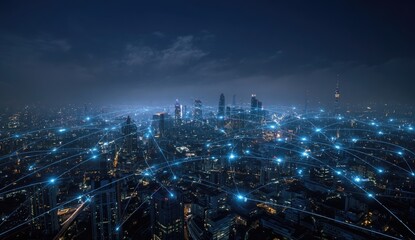 City at night, network of light (1)