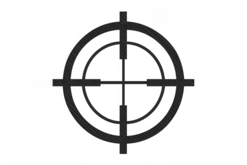 Targeting symbol representing precision, focus, and goal achievement, floating against transparent backdrop for seamless design integration