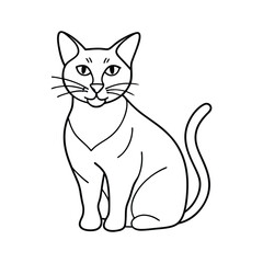 Obraz premium Abstract Cat Outline Minimal Art, Cat line art vector, Cute Cat Outline Vector Design