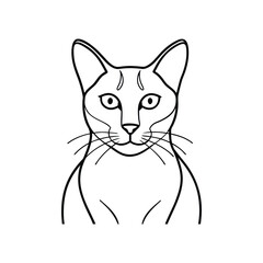 Abstract Cat Outline Minimal Art, Cat line art vector, Cute Cat Outline Vector Design